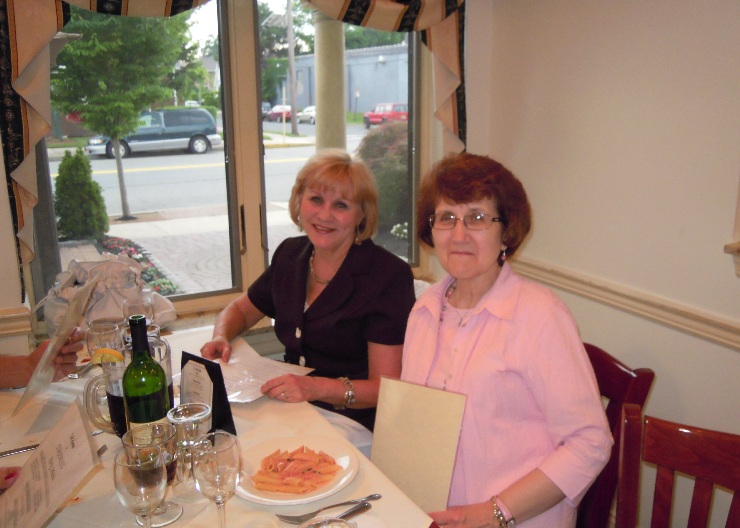Helen and Andrea at a nice window table....7 from Annual Trustees' Dinner