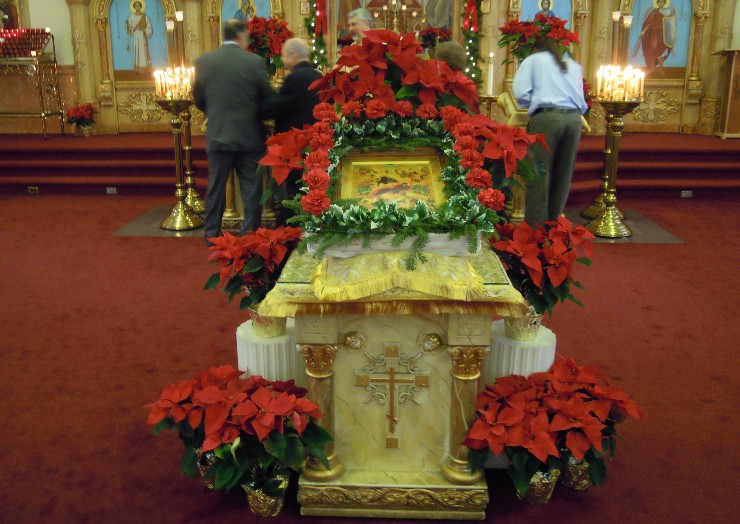 Poinsettias arranged by Mary Ann S. and Betty H.2 from Christmas at St. John's